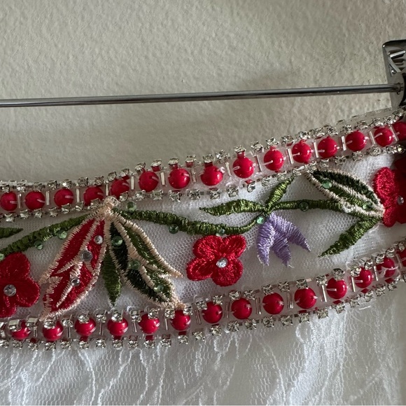 NWT Nox Anabel White Floral Embroidered Lace Maxi Skirt Crop Top Set size Large - Picture 11 of 13